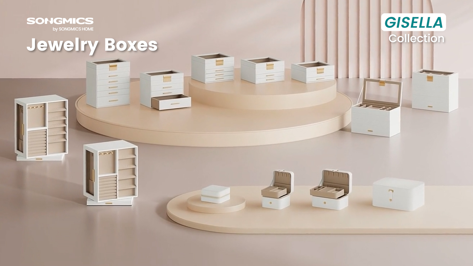 Amazon.com: SONGMICS Jewelry Box 360° Rotating, Jewelry Storage